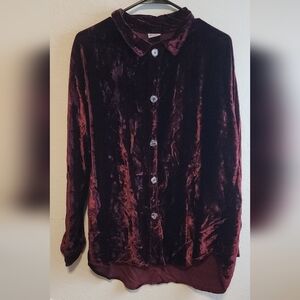CP Shades Burgundy Velvet Shirt